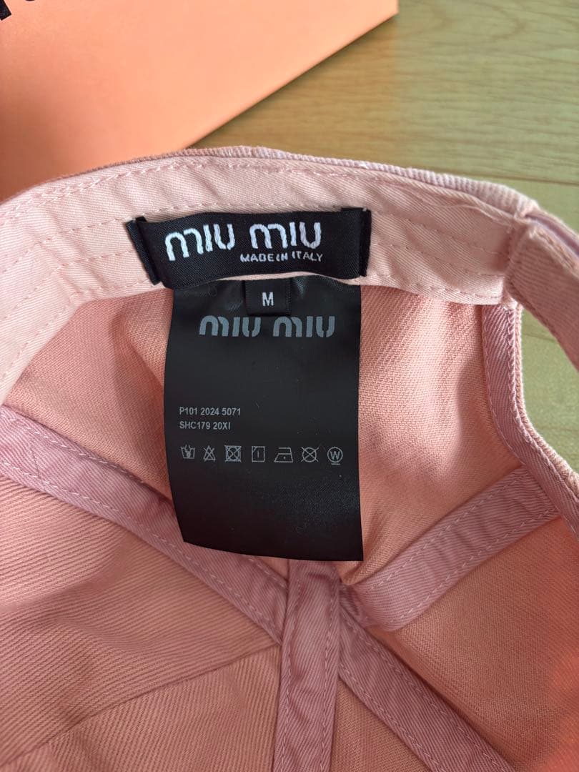 レディース ミュウミュウ ベースボールキャップ/ピンク