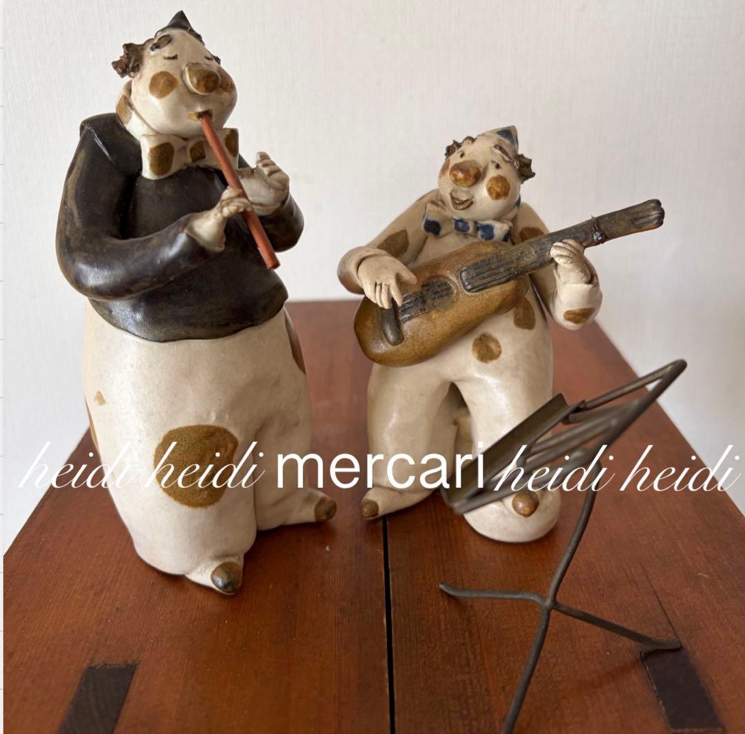 陶器の人形 2人の音楽家