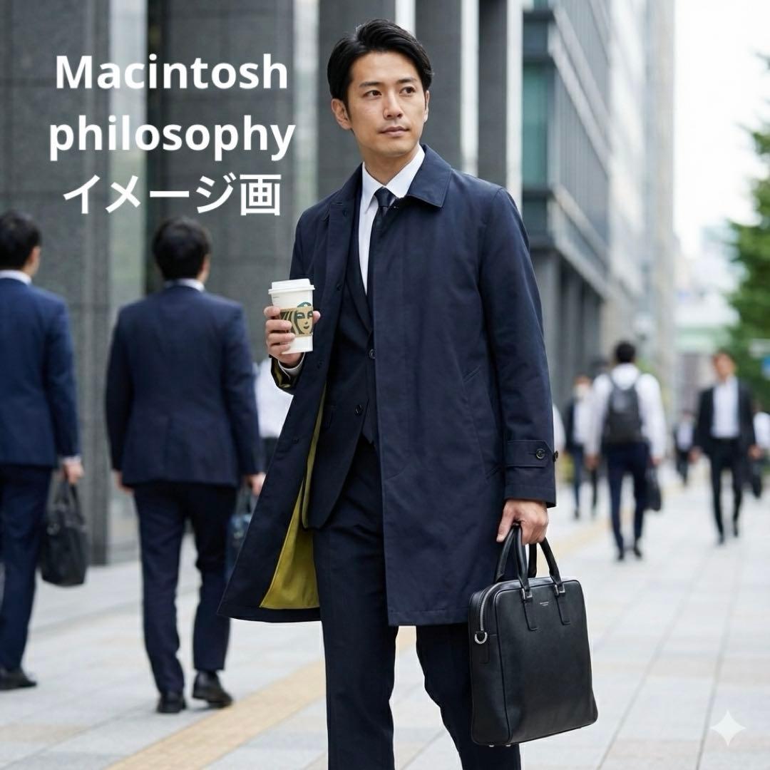 マッキントッシュ　ネイビー　ステンカラーコート　ライナー付き　40サイズ　メンズ