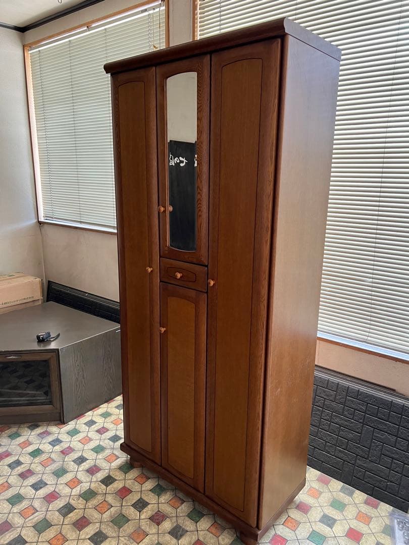 下駄箱　無垢材　職人手作り　木製　アンティーク