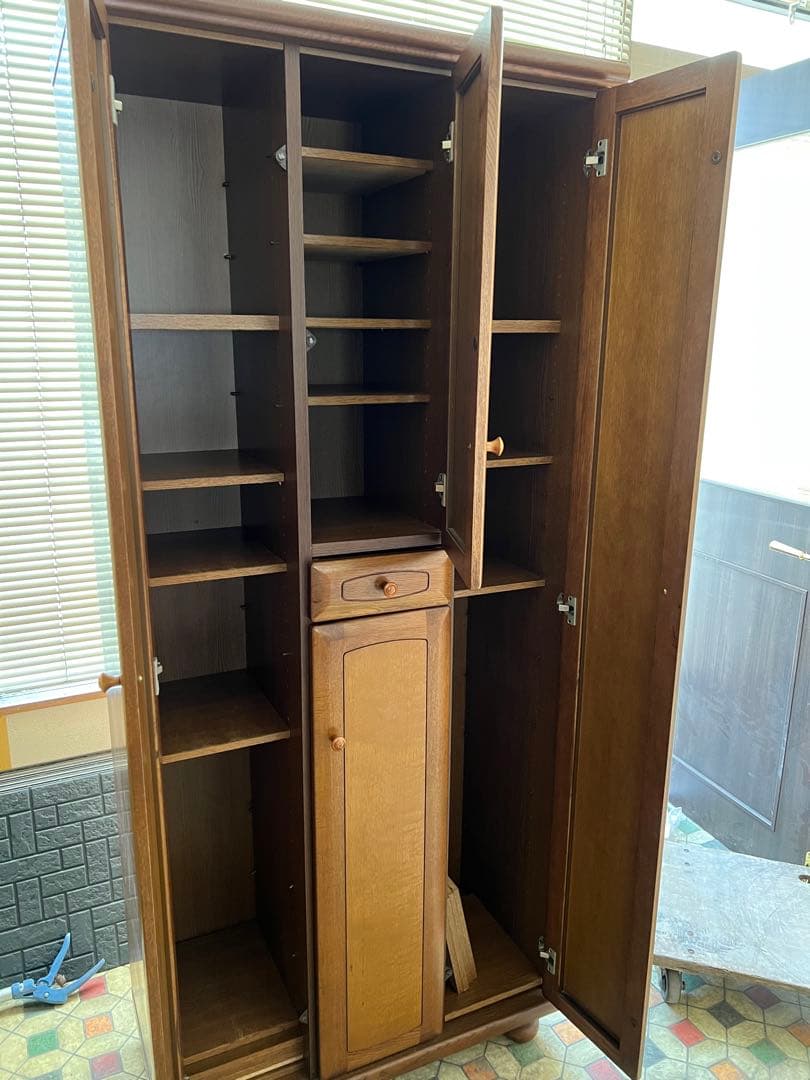 下駄箱　無垢材　職人手作り　木製　アンティーク