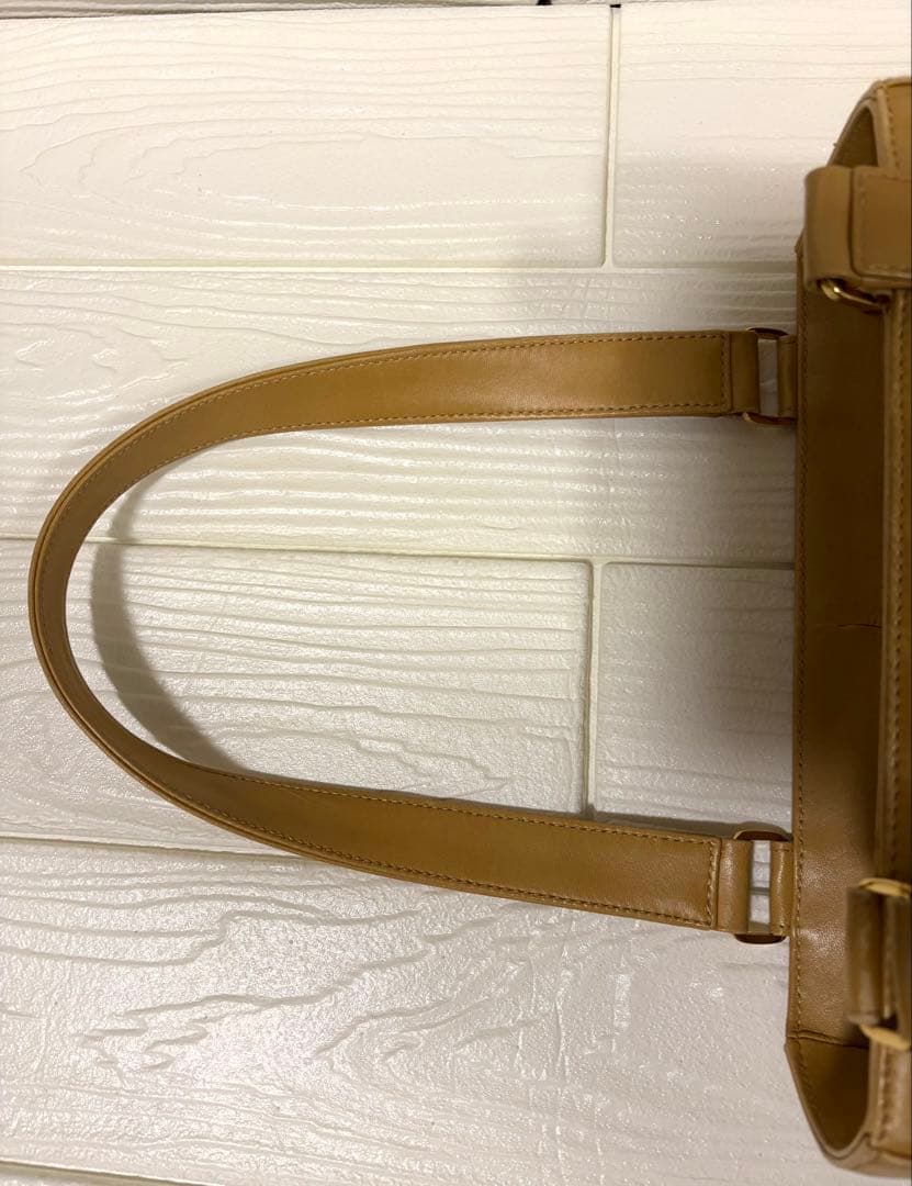 CHANEL ベージュ トートバッグ　チョコバー　カーフスキン