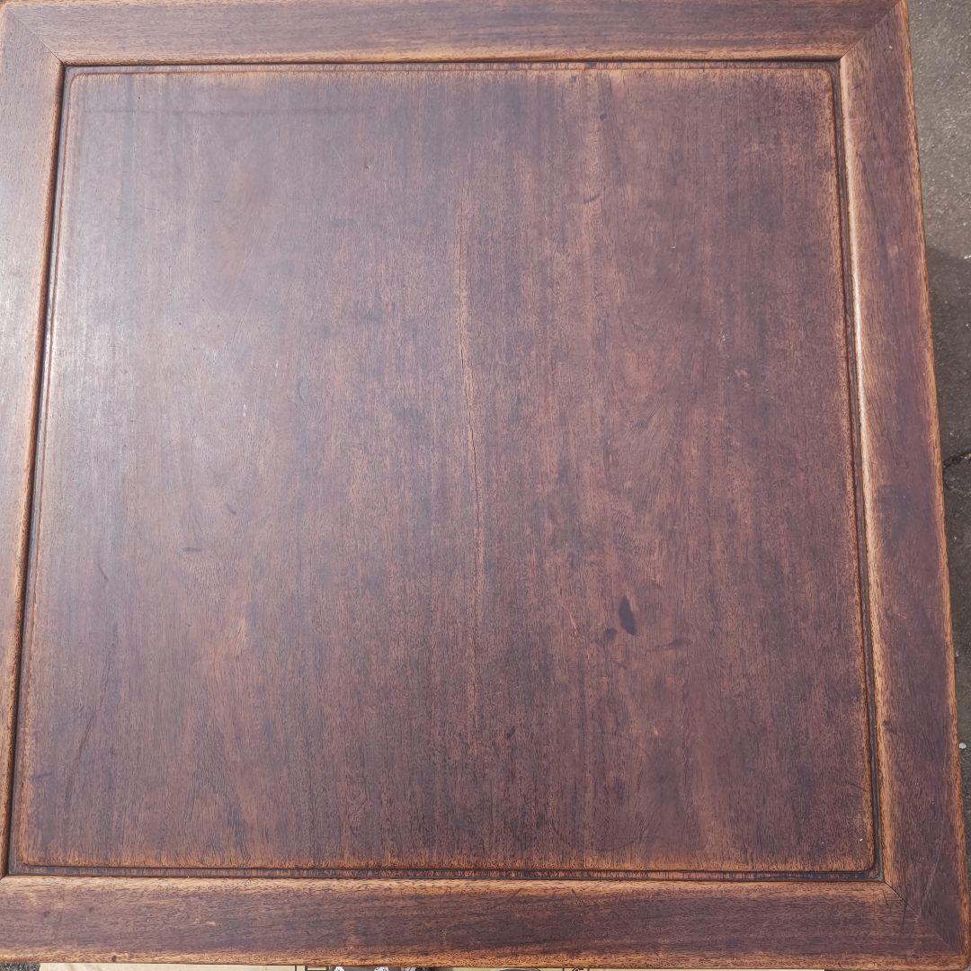 昭和レトロ 大正ロマン　無垢材　木彫　座卓　ちゃぶ台 　古家具　当時物　送料込