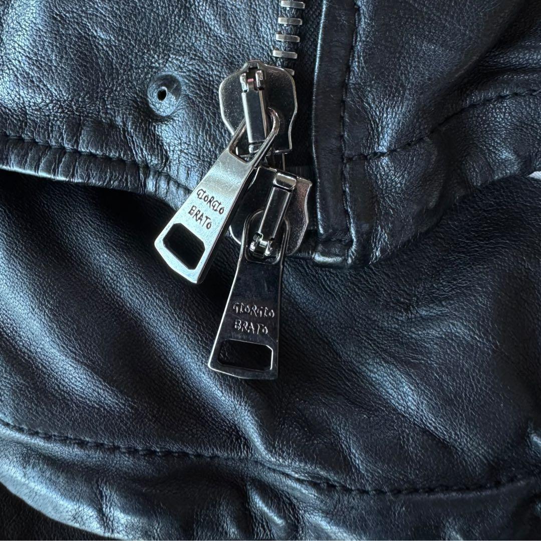 ジャケット・アウター Giorgio Brato Silk Leather Riders Jacket