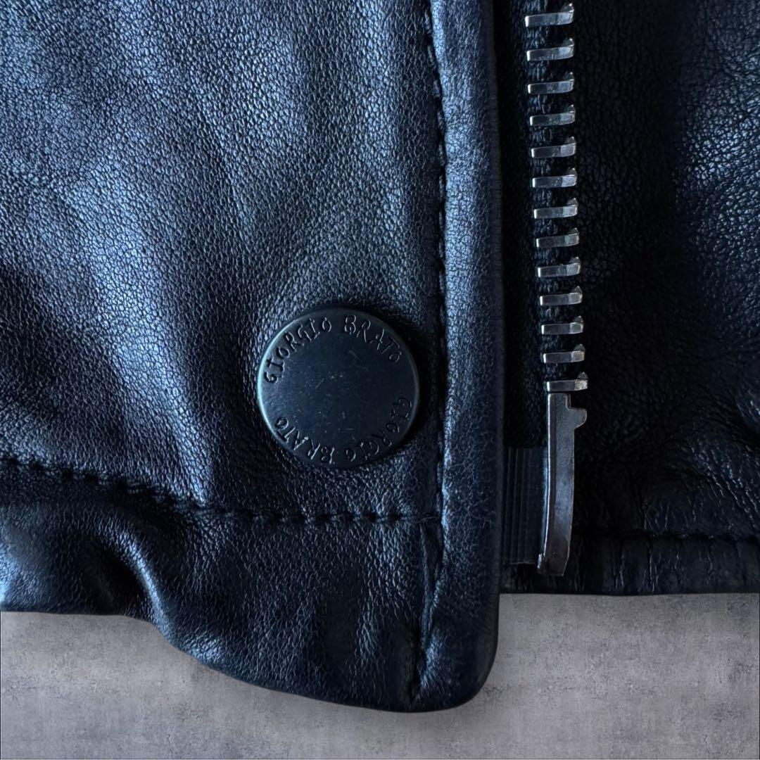 ジャケット・アウター Giorgio Brato Silk Leather Riders Jacket