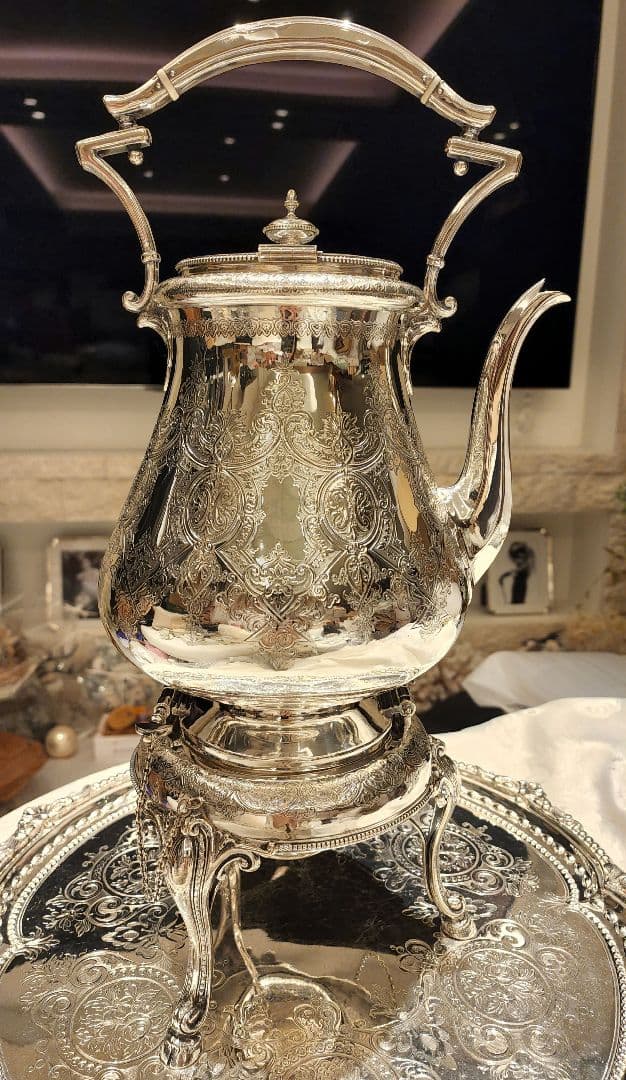 純銀P シルバープレート ケトル ポット ヴィクトリアン シルバー アンティーク