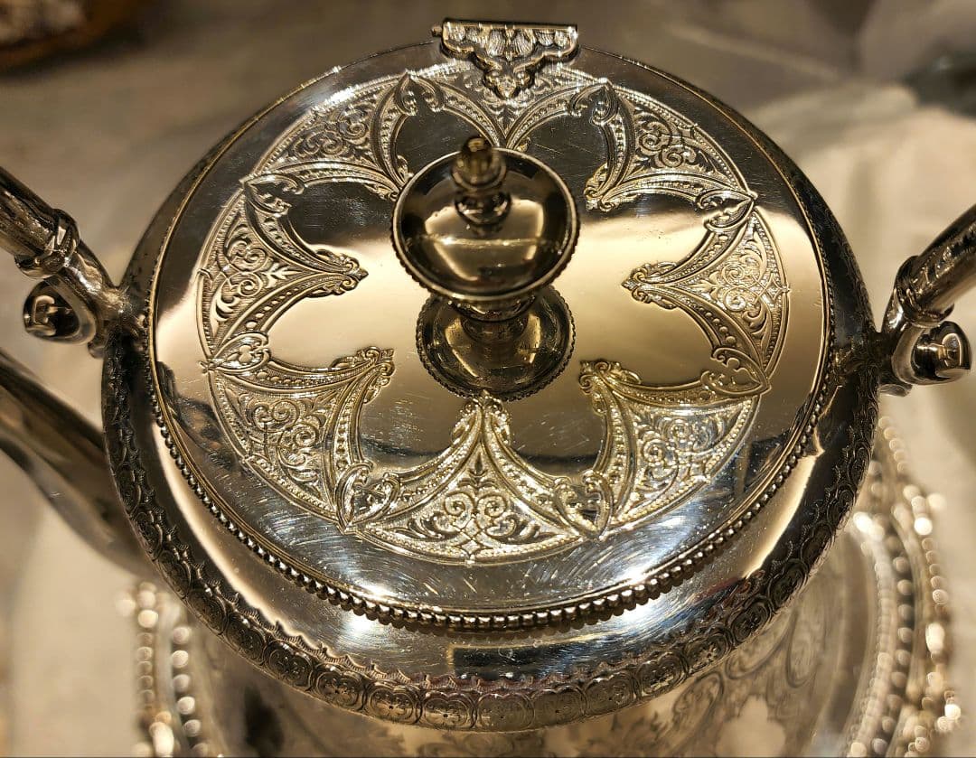 純銀P シルバープレート ケトル ポット ヴィクトリアン シルバー アンティーク