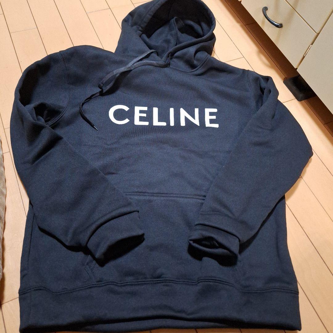 【CELINE 】 セリーヌロゴパーカー ブラック　XL 新品