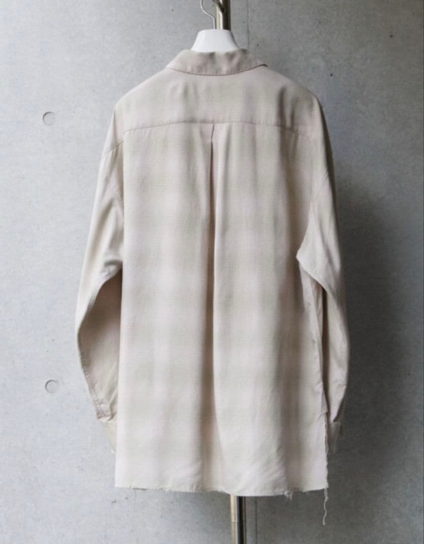 ANCELLM OMBRECHECK SHIRT ピンク サイズ2 25SS