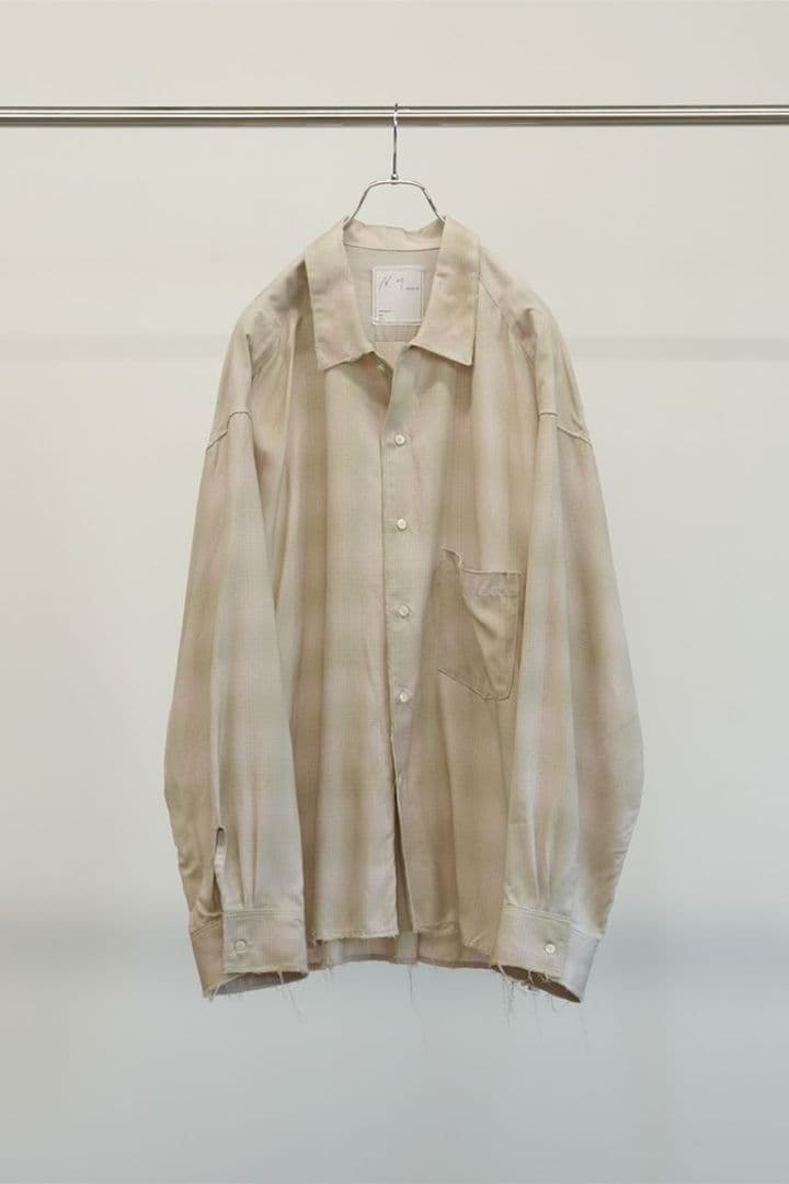 ANCELLM OMBRECHECK SHIRT ピンク サイズ2 25SS