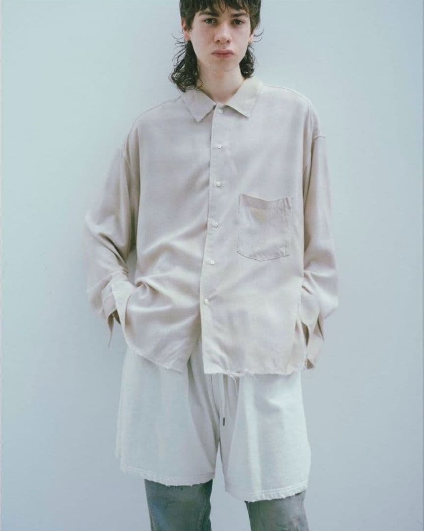 ANCELLM OMBRECHECK SHIRT ピンク サイズ2 25SS