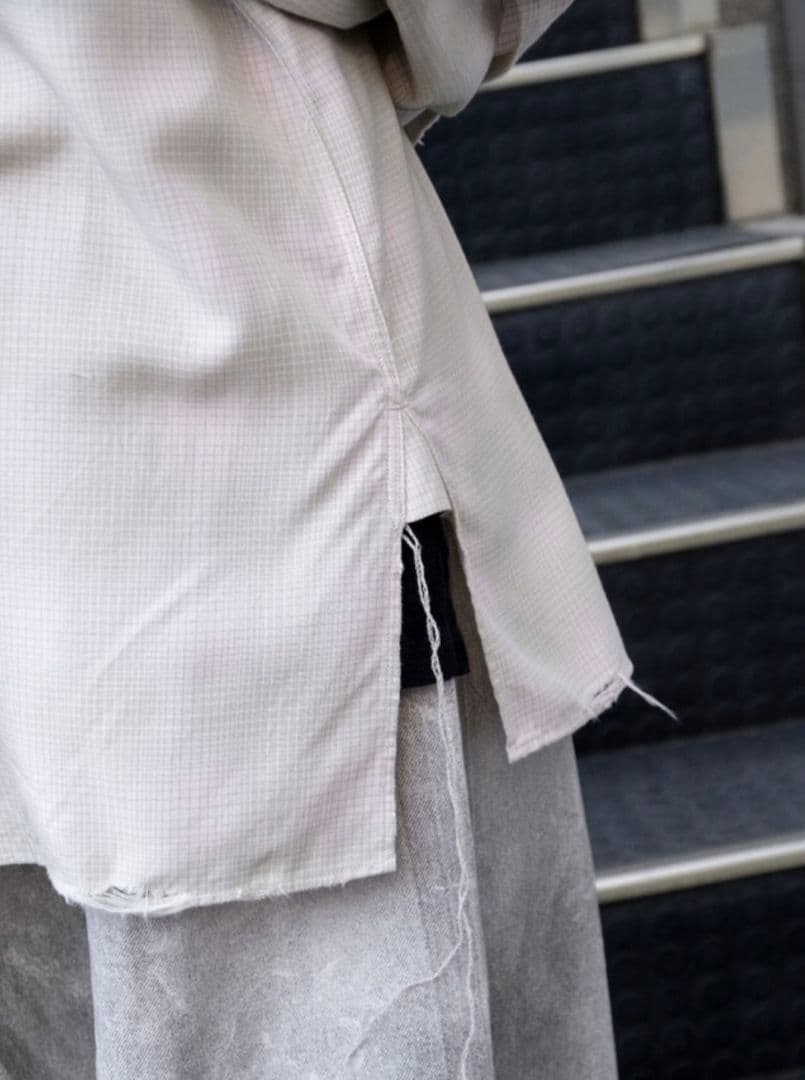 ANCELLM OMBRECHECK SHIRT ピンク サイズ2 25SS