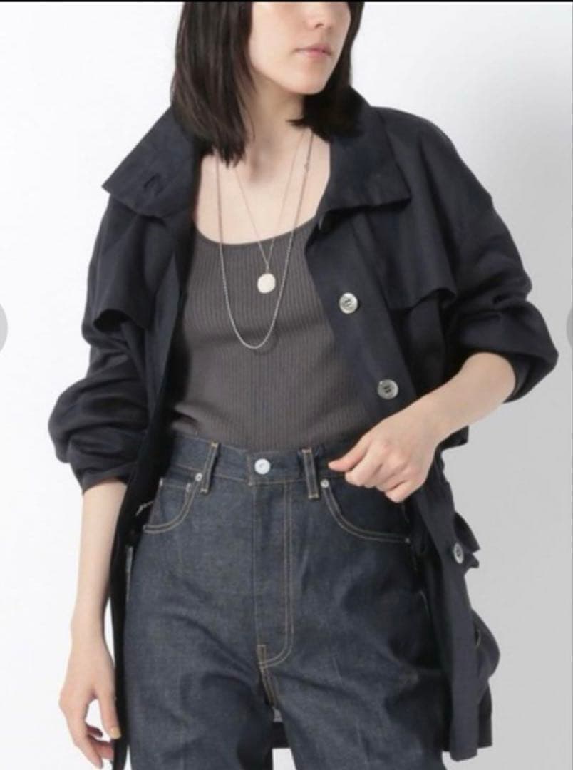 Chaosカオス フロマージュ リネンブルゾン ラミーブルゾン ネイビー