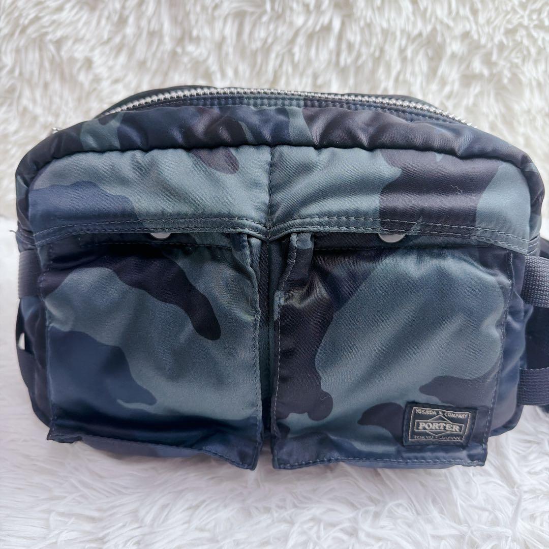PORTER タンカー ボディ バッグ 30周年 迷彩 カモフラ ネイビー
