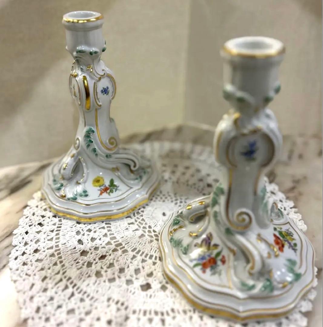 【美品】マイセン　Meissen　キャンドルスタンド　セット