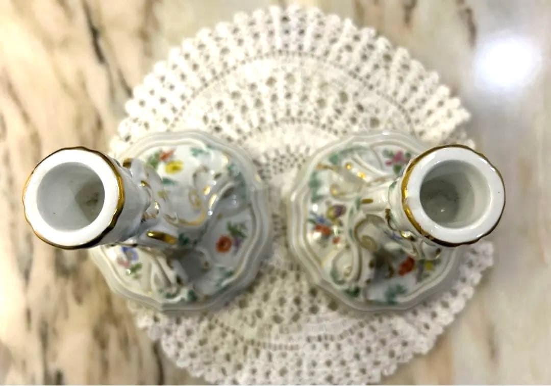 【美品】マイセン　Meissen　キャンドルスタンド　セット