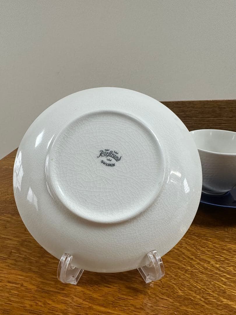 ロールストランド/Bla Eld(ブラエルド)カップ&ソーサー&プレート白