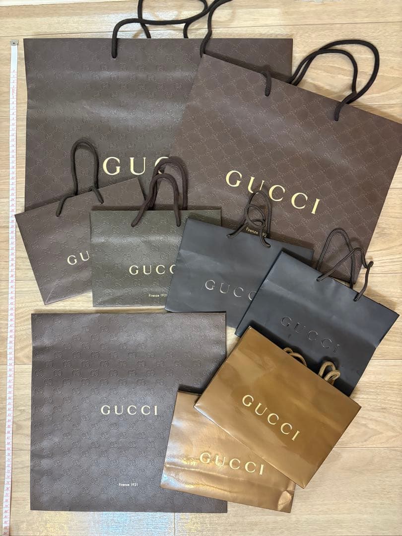 【まとめ売り】ブランド紙袋 ショッパー 30枚＋1枚　GUCCI紐4本