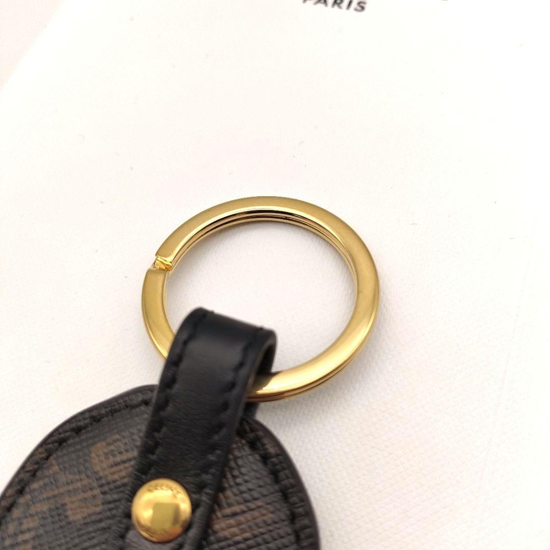 CELINE セリーヌ トリオンフ キーリング キーホルダー バッグチャーム 茶