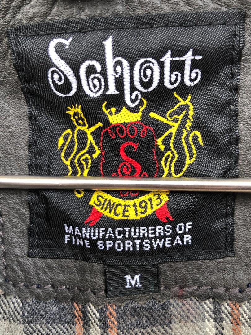 新品 Schott シングルライダースレザージャケット ダークブラウン/M