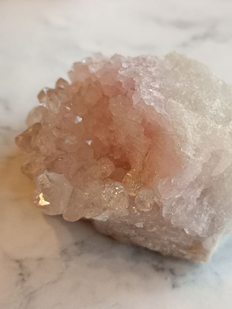 天然石 レア品 ローズクォーツクラスターセット