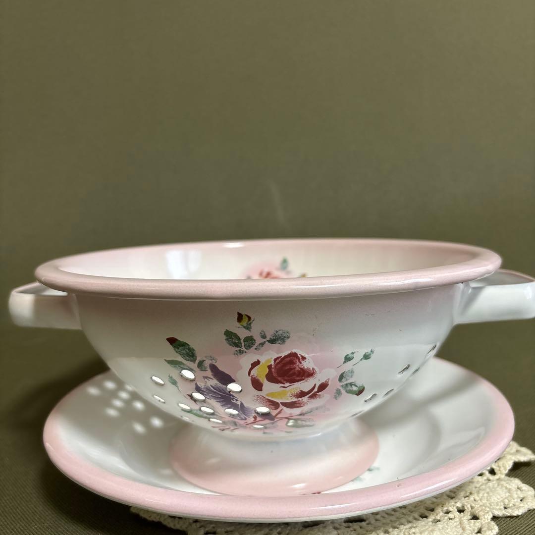 イマン　ホーロー製コランダー受け皿付き