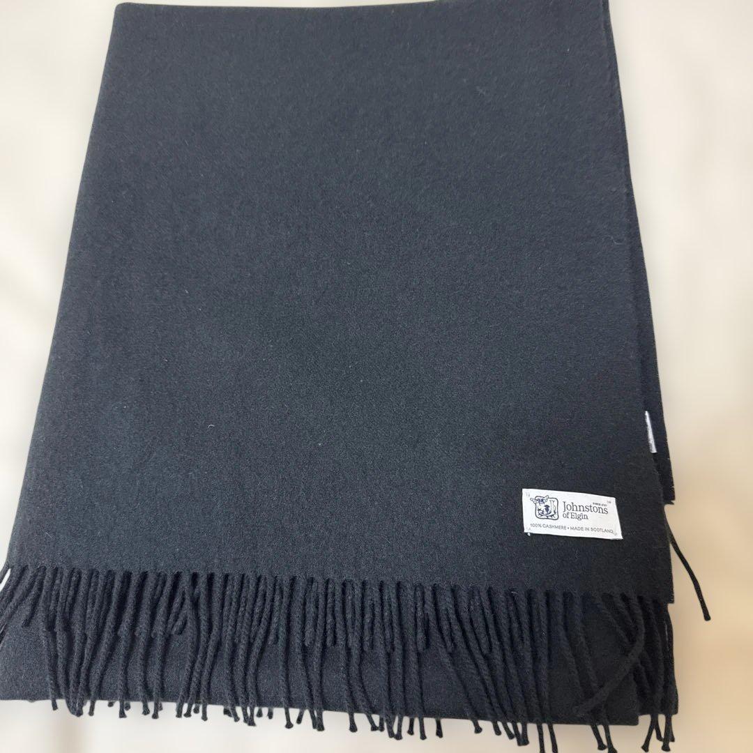 ジョンストンズ大判ストールブラック
