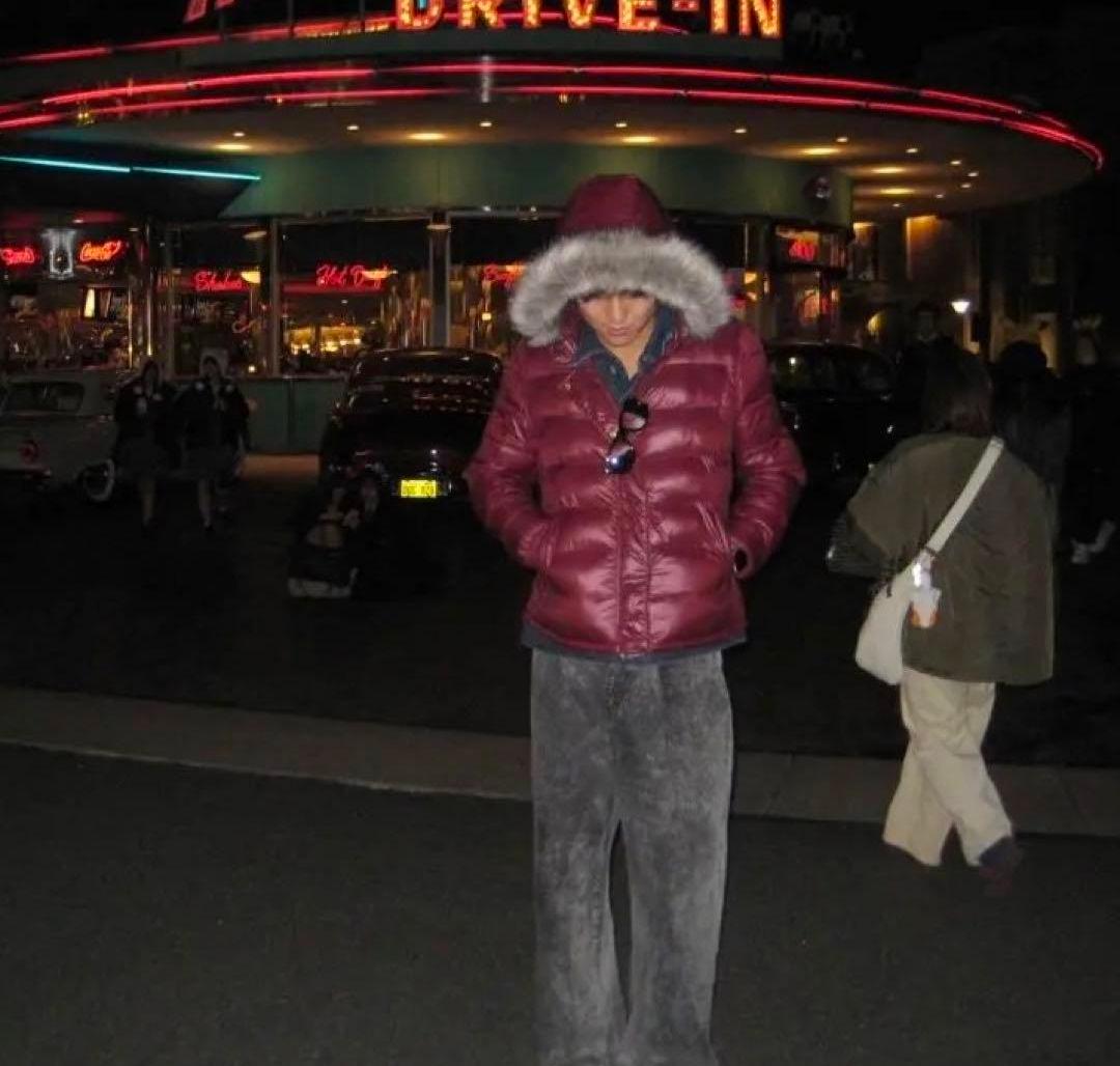 平成ギャル　y2k グランジ　ファー付き　ダウンジャケット　GAP 光沢　お兄系