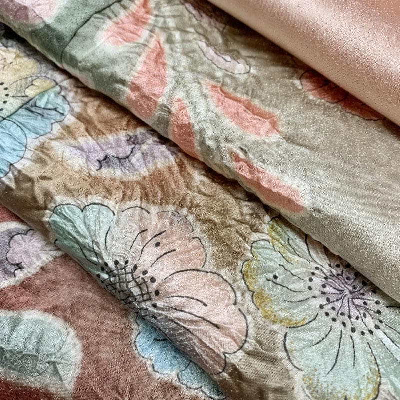 412z5☆振袖 銀通し 辻が花文様 バチ衿 落款 作家物☆美品 成人式 結婚式