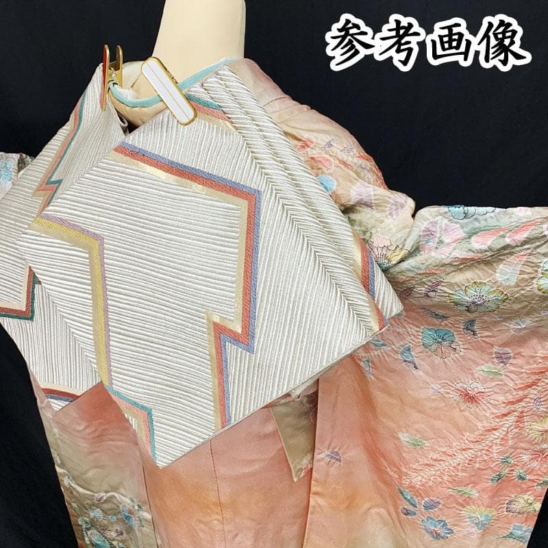 412z5☆振袖 銀通し 辻が花文様 バチ衿 落款 作家物☆美品 成人式 結婚式