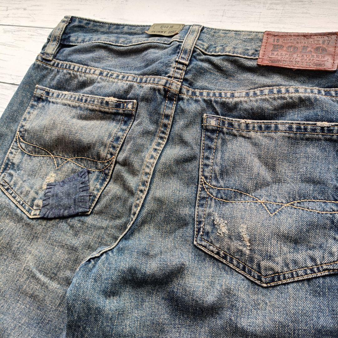 未使用級 レア ポロラルフローレン リペア加工 デニムパンツ タグ付き ジーンズ