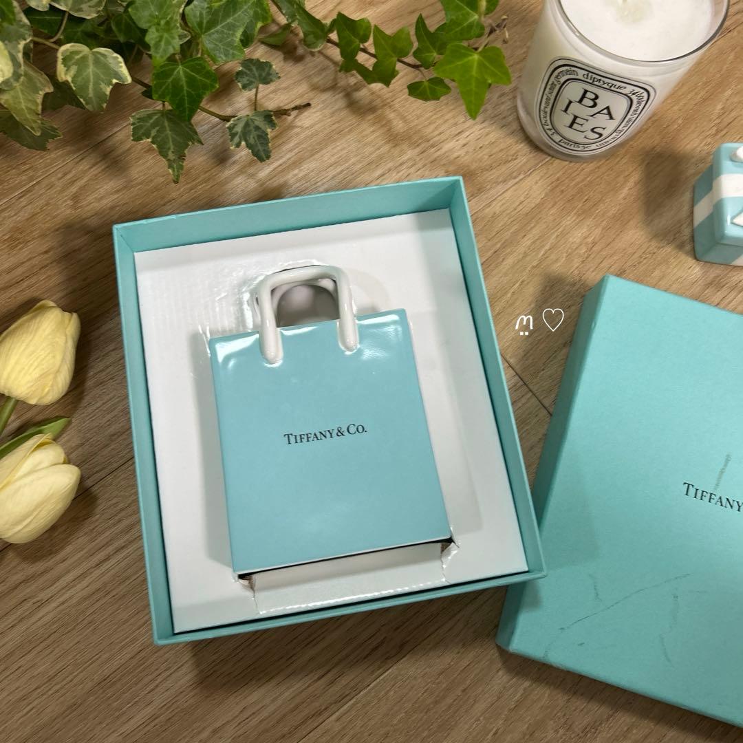 ティファニー　 ショッパー　ショッピングバッグ　オーナメント　陶器インテリア置物