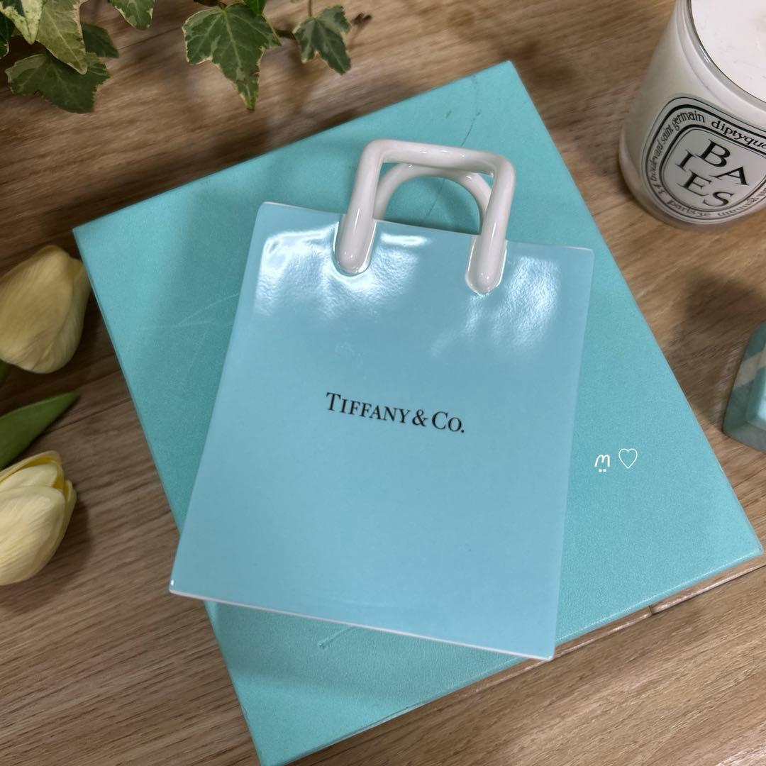 ティファニー　 ショッパー　ショッピングバッグ　オーナメント　陶器インテリア置物