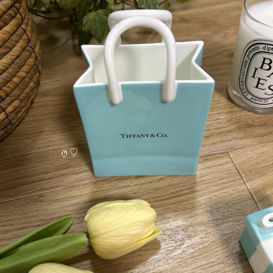 ティファニー　 ショッパー　ショッピングバッグ　オーナメント　陶器インテリア置物