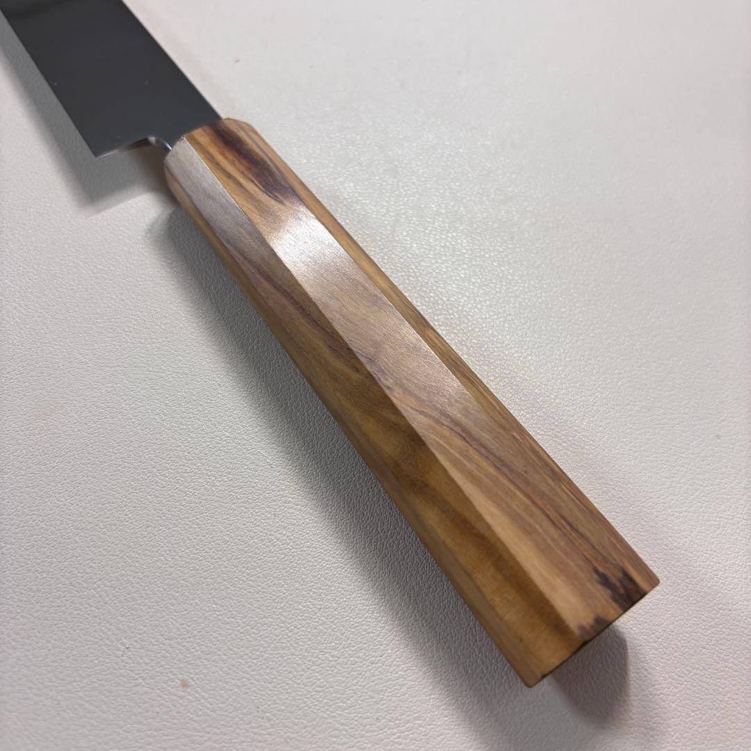 270mm 先丸柳刃包丁 鏡面　オリーブ材八角柄 刺身包丁 「全鋼」'ᙁ