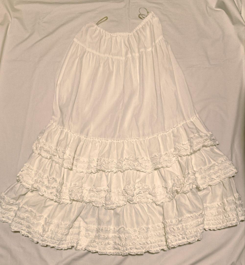 【タグ付き未使用】ピンクハウス　ダンガリー✕ローンフリルスカート