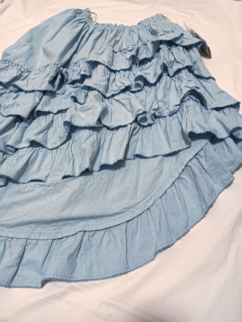 【タグ付き未使用】ピンクハウス　ダンガリー✕ローンフリルスカート