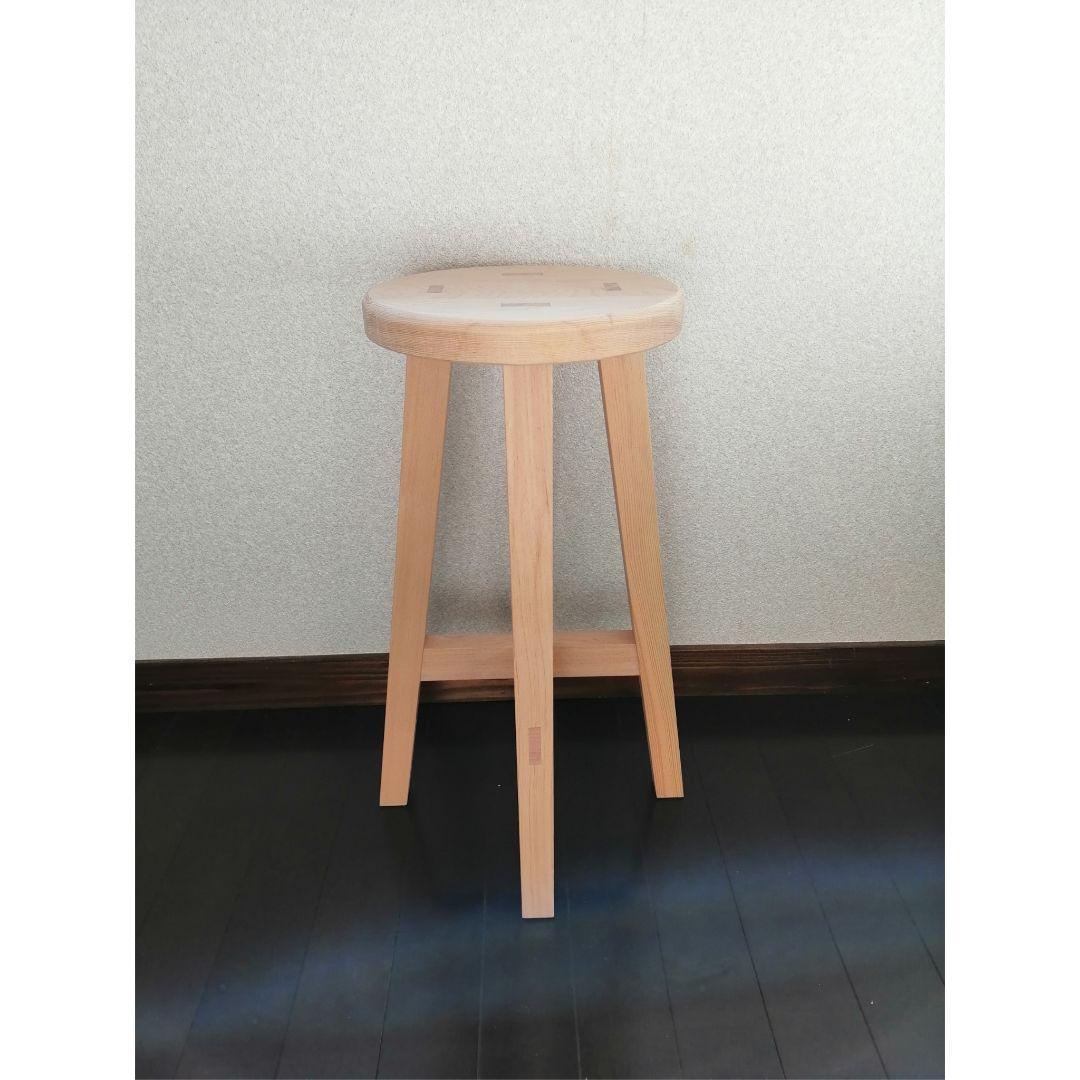 木製スツール　２脚セット　高さ70cm　丸椅子　stool