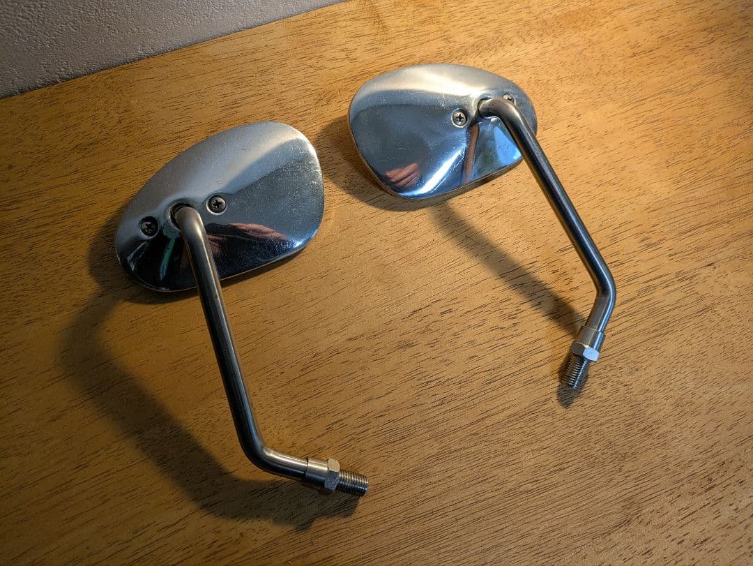 ポッシュ POSH アルミキャスティングミラー 左右セット ビンテージオーバル
