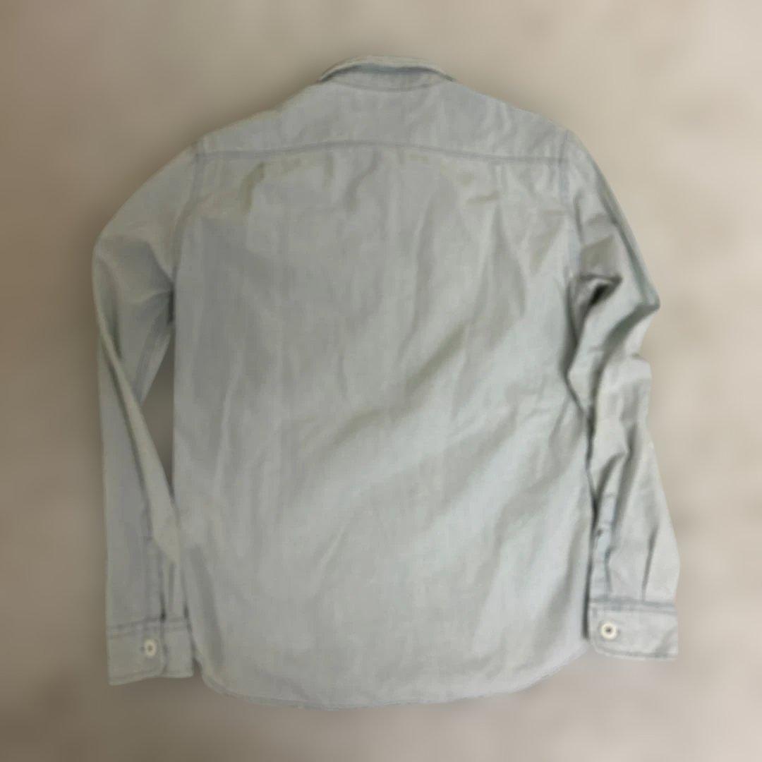 STONE  シャツジャケット　ブルゾン　水色　ワッペン　Sサイズ