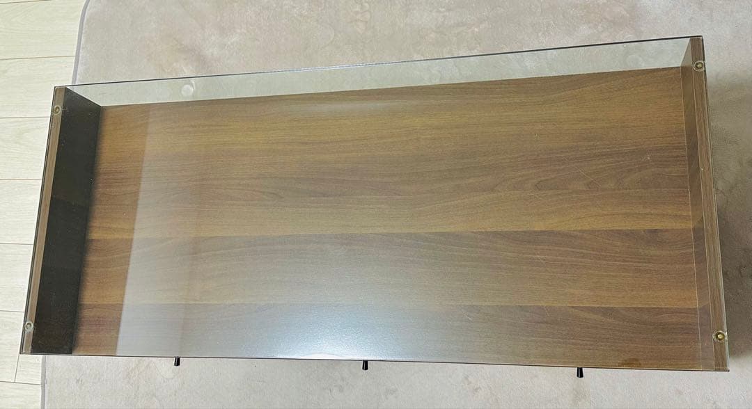 モダンセンターテーブル ローテーブル　ガラス天板 3引き出し付き　ROLFロルフ