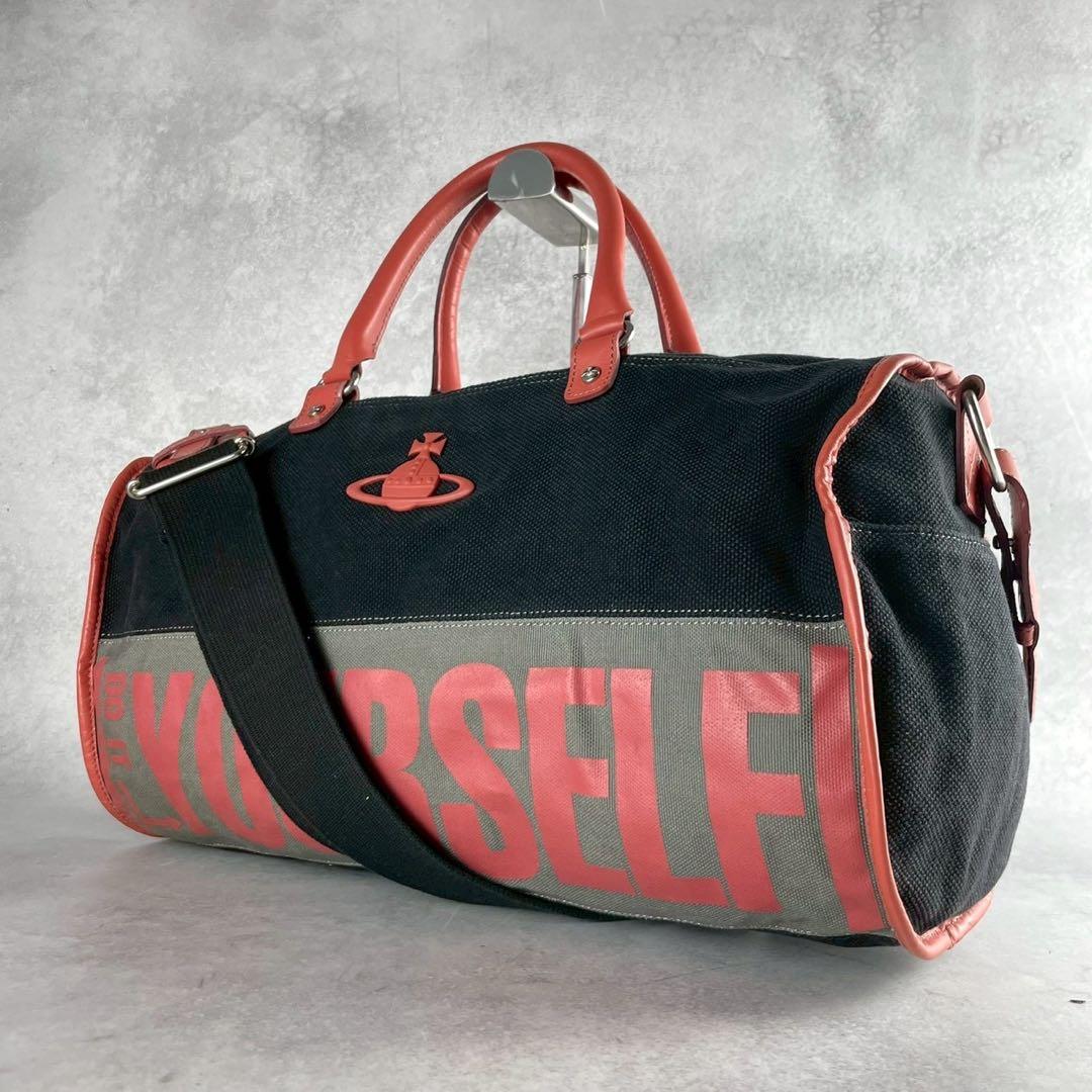 バッグ Vivienne Westwood Logo Boston Bag Canvas