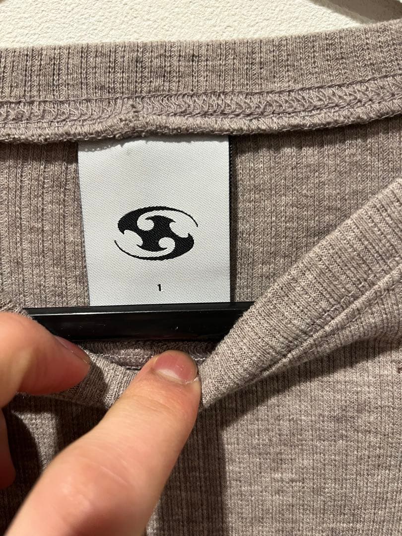 トップス sansangear ribbed long sleeves ash pink