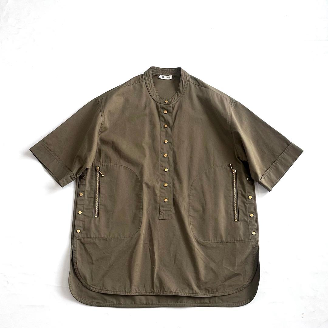 CELINEセリーヌ フィービー期 コットンツイルミリタリープルオーバーシャツ