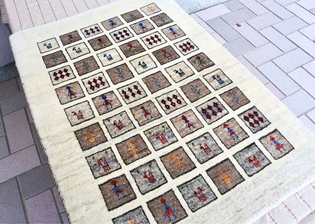 キャシュクリギャッベ ペルシャ絨毯 トライバルラグ なめらか高品質