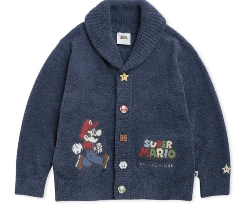ジェラートピケ　SUPER MARIO カーディガン ネイビー