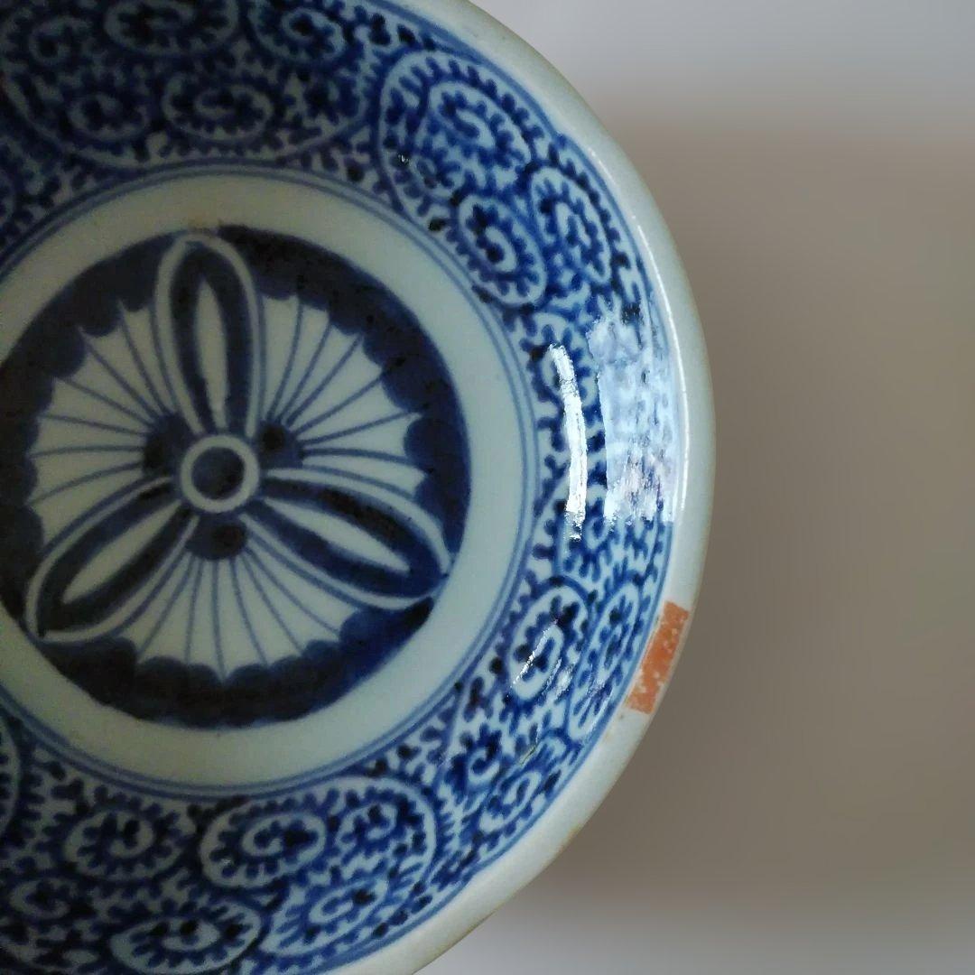 古伊万里 染付 蛸唐草文皿 三客 なます皿 くらわんか 筒江窯 アンティーク