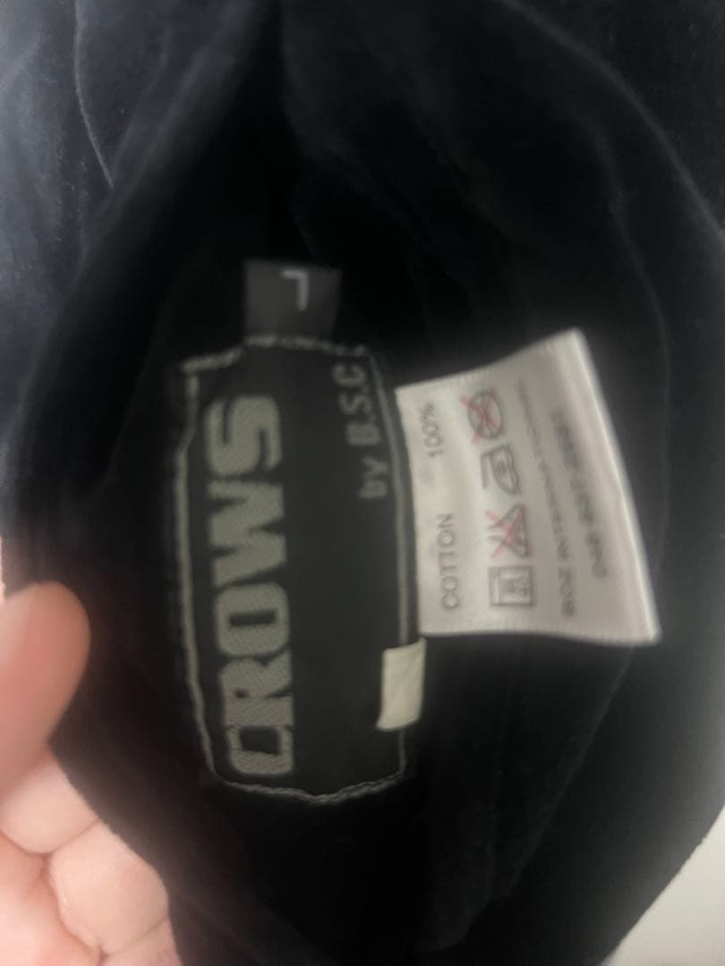 黒　スカジャン　ベロア　刺繍　CROWS by B.S.C