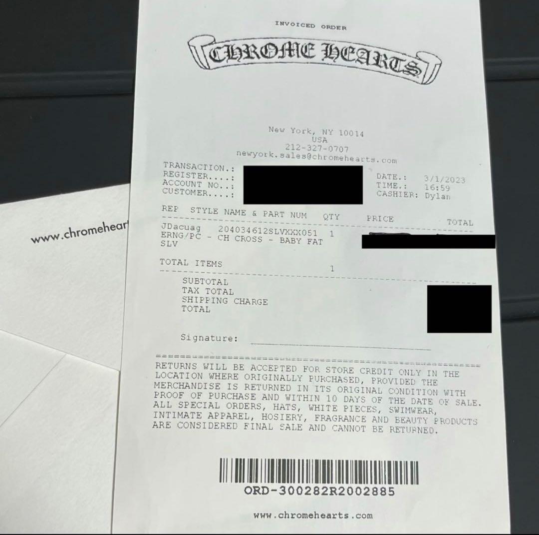 【鑑定済】 Chrome Hearts ベイビーファット チャーム