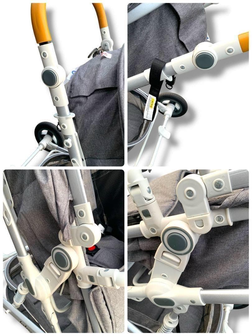 極美品　belecoo ベビーカー チャイルドシート グレー　ベビーキャリー